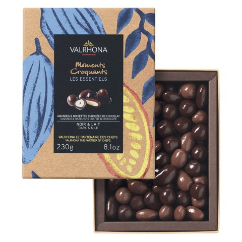 VALRHONA MOMENTS CROQUANTS NOIR & LAIT 230gr